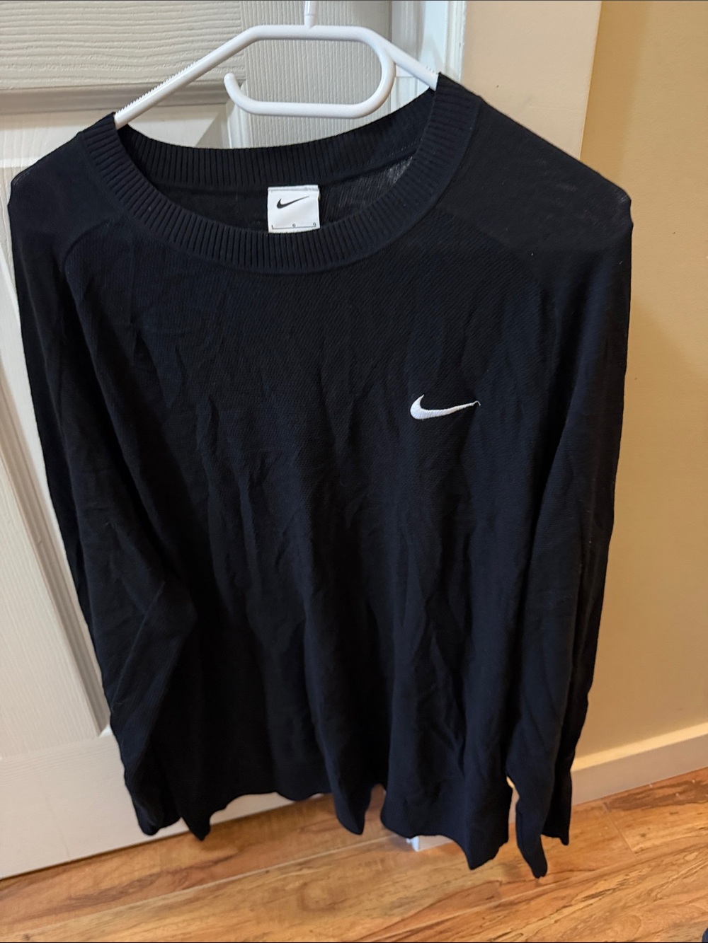 Nike Black Crewneck Sweater with White Swoosh